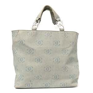 Chanel Denim Large Cc Tote Light Blue #257842C12B